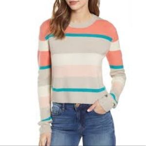 Cotton Emporium Crop Color Block Sweater | S